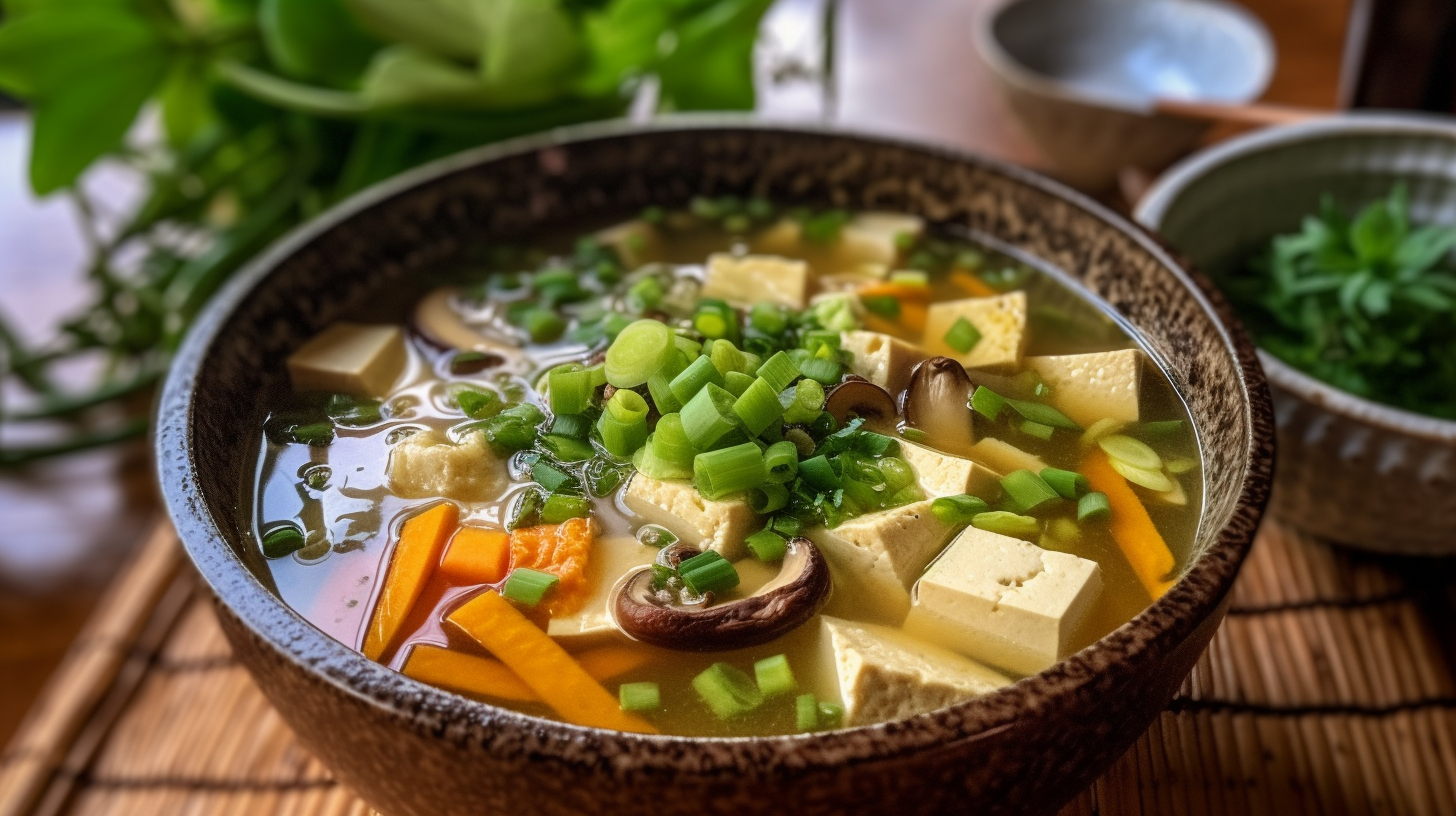 Healthy Astragalus-Infused Miso Soup with Tofu and Vegetables