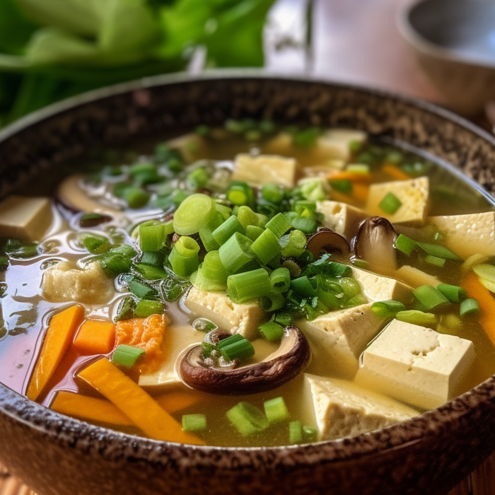Healthy Astragalus-Infused Miso Soup with Tofu and Vegetables