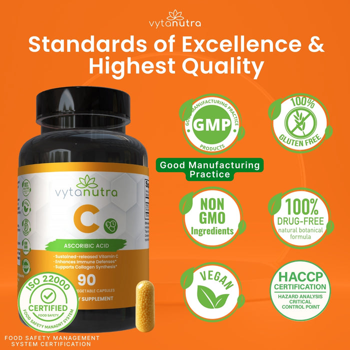 Vytanutra L-Ascobic Acid Vitamin C - Sustained Release Beadlet Capsules