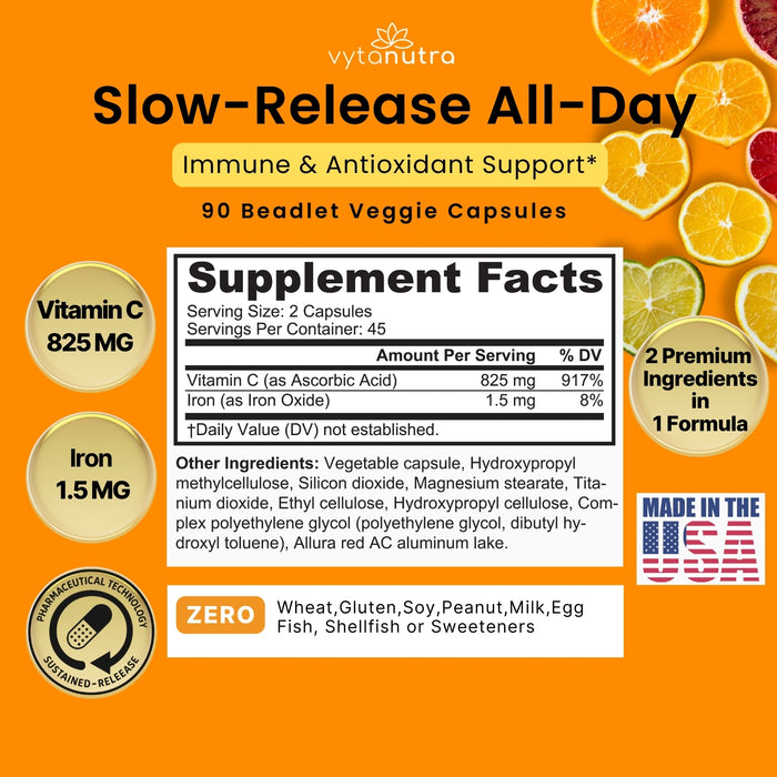 Vytanutra L-Ascobic Acid Vitamin C - Sustained Release Beadlet Capsules