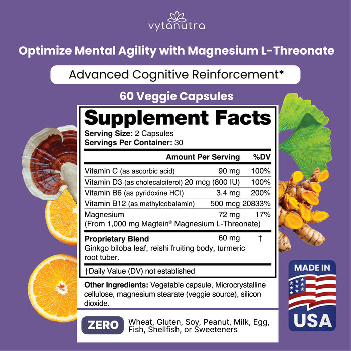 Vytanutra Ultimate Memory Care Capsule - Support Brain Health - 60 Vegetarian Capsules/bottle