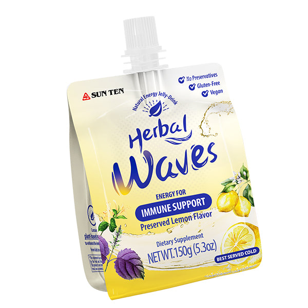Herbal Waves Natural Energy Jelly Drink (Lemon Flavor) 1 Bag